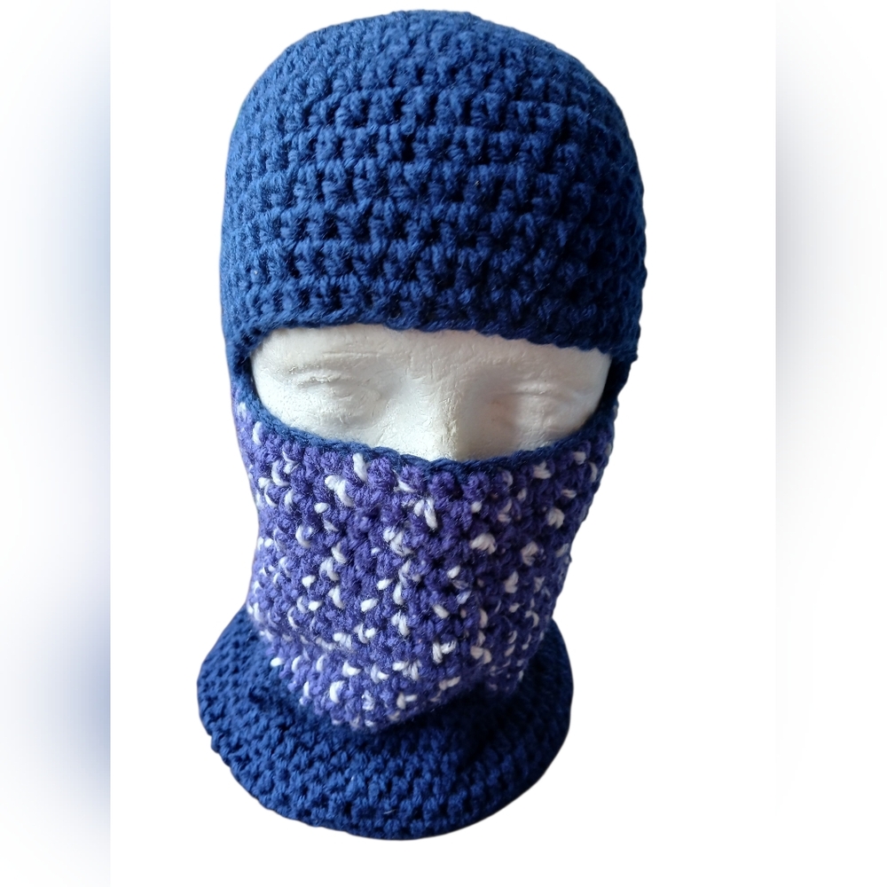 Ski Mask Navy Blue Purple Mix